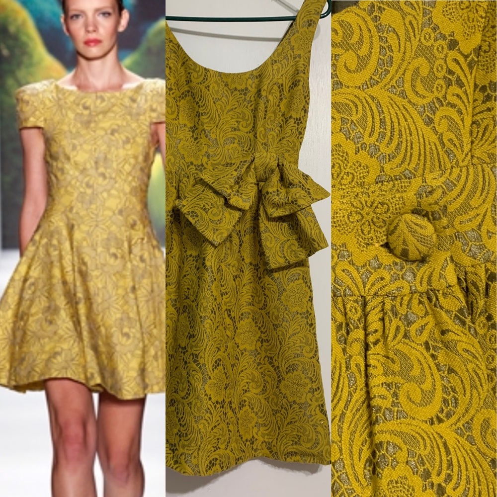 Tibi green floral embroidered dress